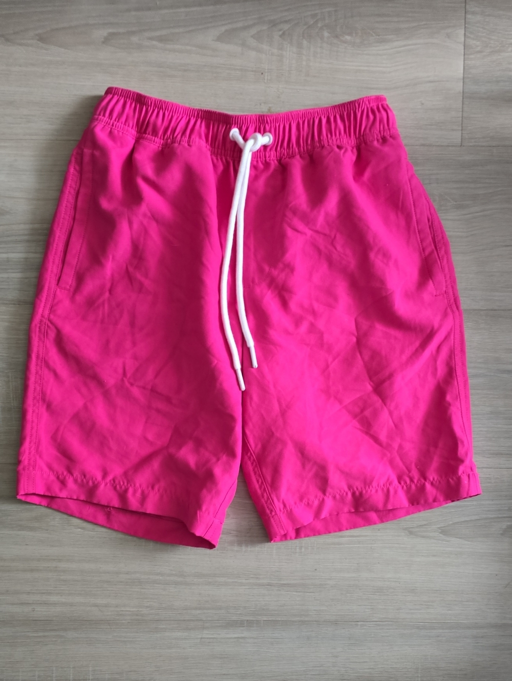 Men's Hot Pink Swim Shorts with Drawstring XS